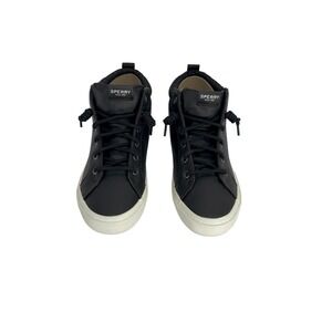 Sperry Top Sider Womens Sneakers Size 9 Black‎ Leather High Top Lace Up Shoes